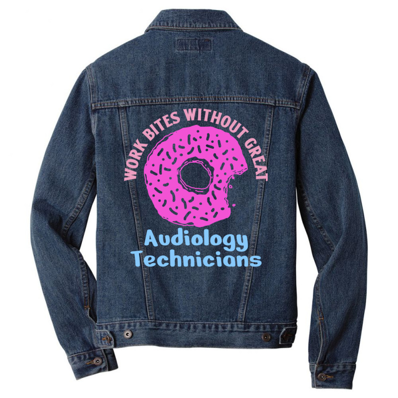 Audiology Tech Work Bites Fun Pink Donut Sprinkles Men Denim Jacket by prioreleijer9 | Artistshot