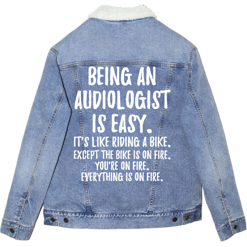 Being An Audiologist Hipster Unisex Sherpa-Lined Denim Jacket by hummalfrangt | Artistshot