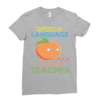 Speech Pathology Speech Therapist Peach Design Tre Ladies Fitted T-shirt | Artistshot