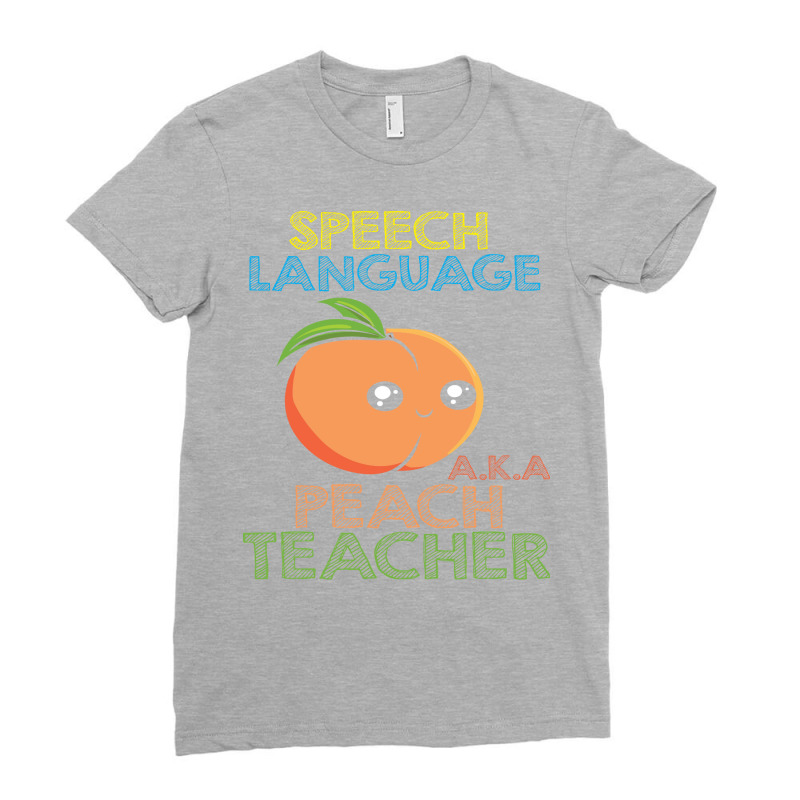 Speech Pathology Speech Therapist Peach Design Tre Ladies Fitted T-Shirt by lovaszzhgabid | Artistshot