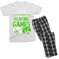 P Is For Playing Games Funny St Patrick S Gamer Bo Men's T-shirt Pajama Set | Artistshot