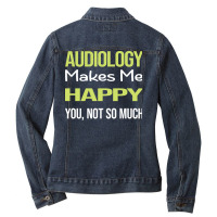 Funny Happy Audiology Audiologist Boy Ladies Denim Jacket | Artistshot