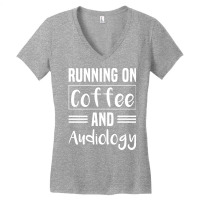 Running On Coffee And Audiology Retro Women's V-neck T-shirt | Artistshot