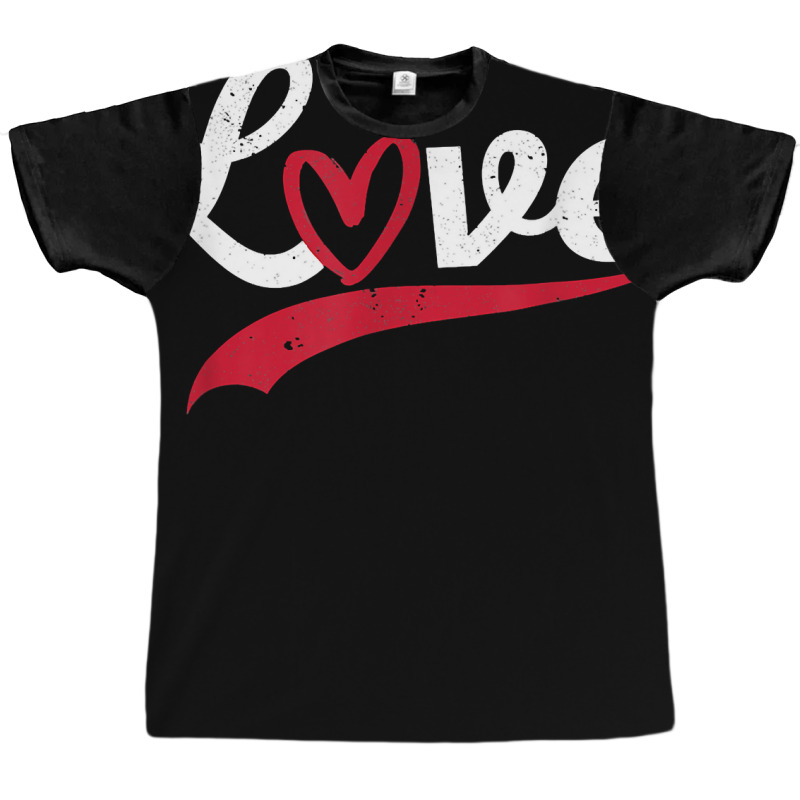 Love Typography Hearts Valentine's Day Lover Roman Graphic T-shirt by ardylanda | Artistshot