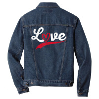 Love Typography Hearts Valentine's Day Lover Roman Men Denim Jacket | Artistshot