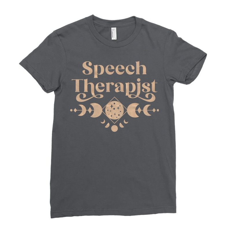 Speech Therapist Boho Colored Moon Phase Design Ladies Fitted T-Shirt by freezyaloiniv | Artistshot