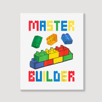 Brick Builder Funny Blocks Building Master Builder Portrait Canvas Print | Artistshot