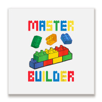 Brick Builder Funny Blocks Building Master Builder Metal Print Square | Artistshot