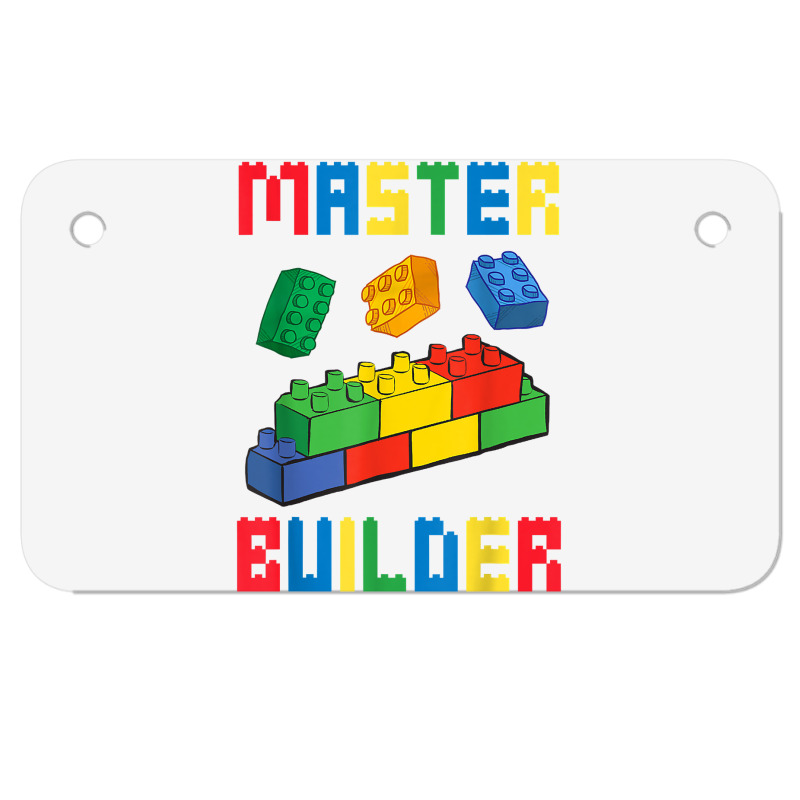 Brick Builder Funny Blocks Building Master Builder Motorcycle License Plate | Artistshot