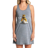 Touch My Coffee Tiger Cat Coffee Tank Dress | Artistshot