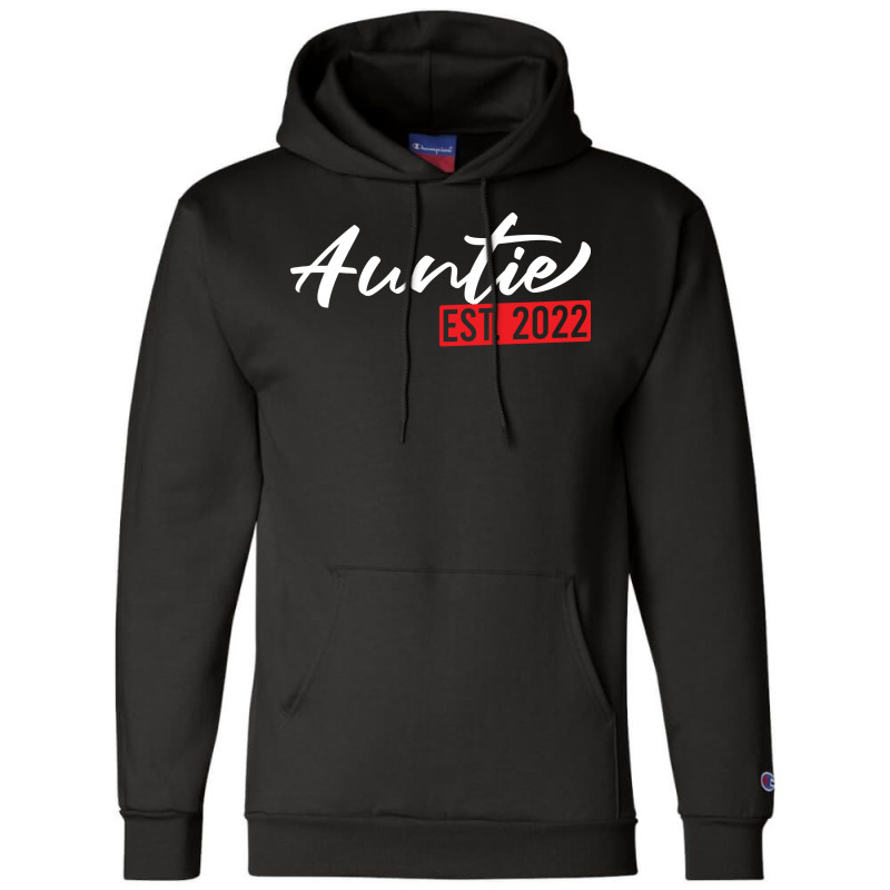 Auntie Est 2022 Funny Pregnancy Announcement Champion Hoodie | Artistshot