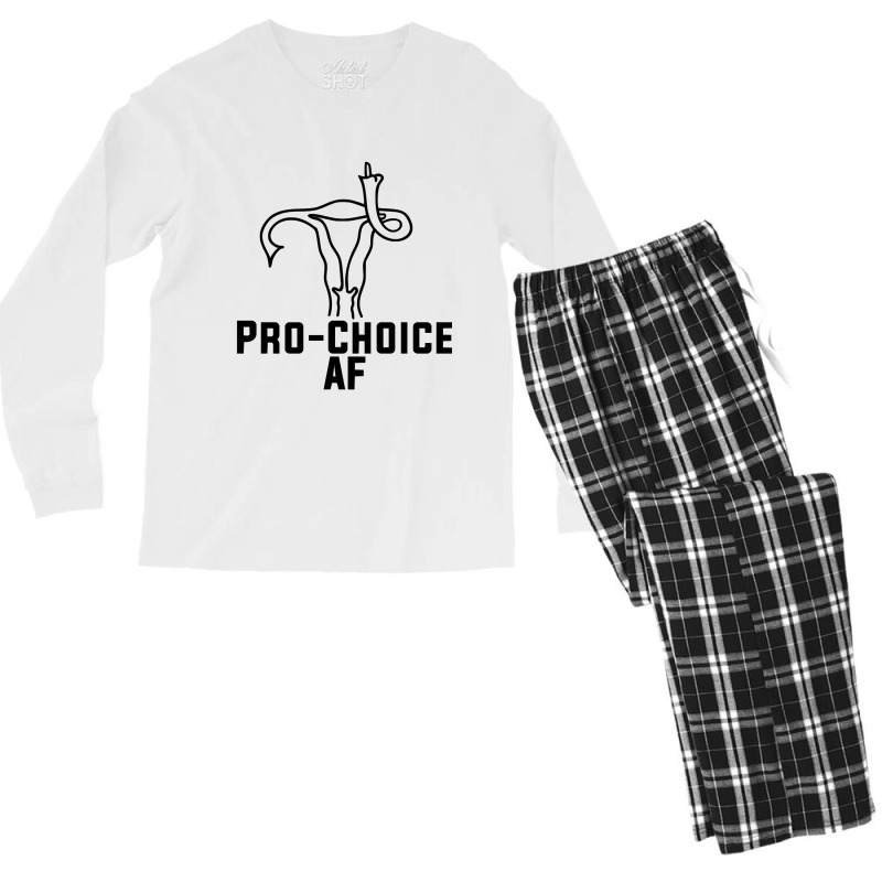 Pro Choice Af Uterus Middle Finger  Fitted Men's Long Sleeve Pajama Set | Artistshot