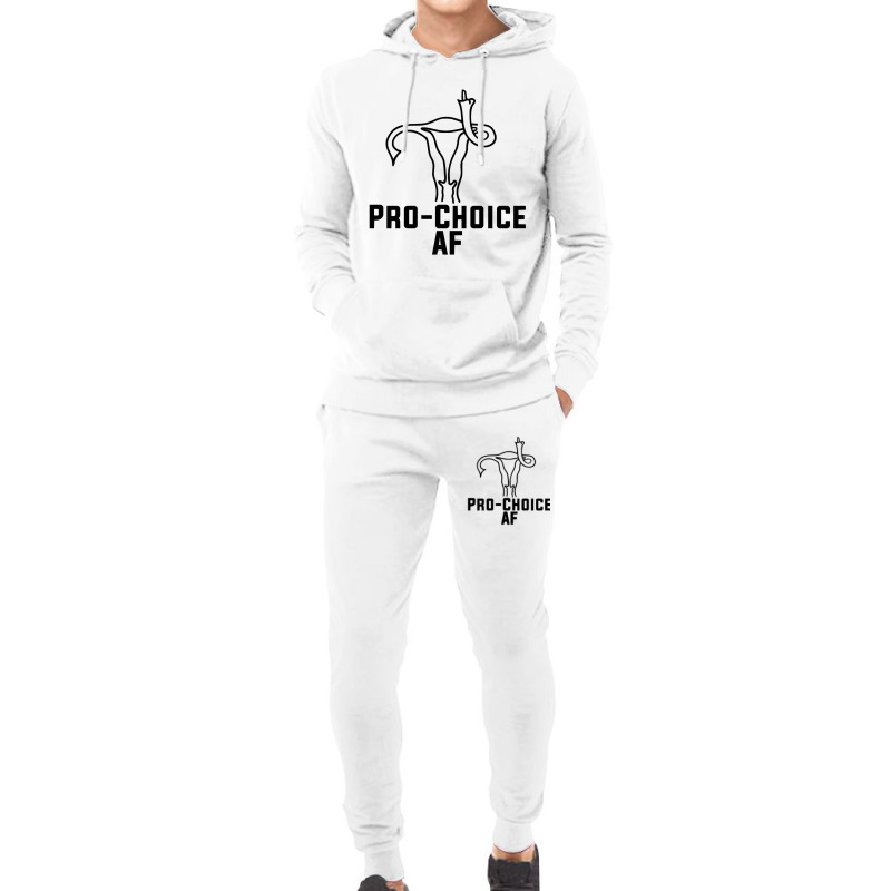 Pro Choice Af Uterus Middle Finger  Fitted Hoodie & Jogger Set | Artistshot