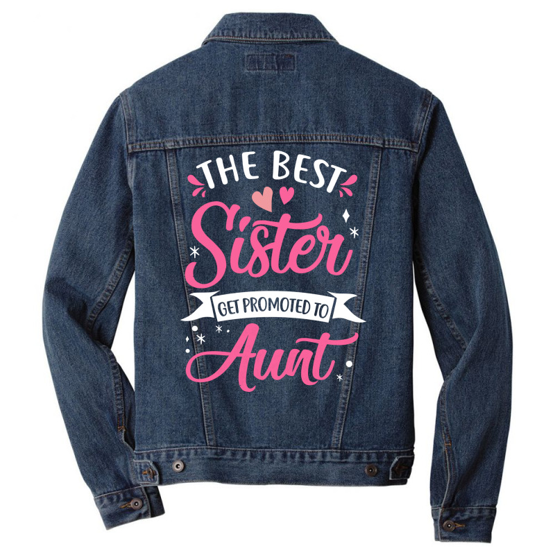 Best Aunt Future Promoted To Aunt To Be Auntie Mot Men Denim Jacket | Artistshot