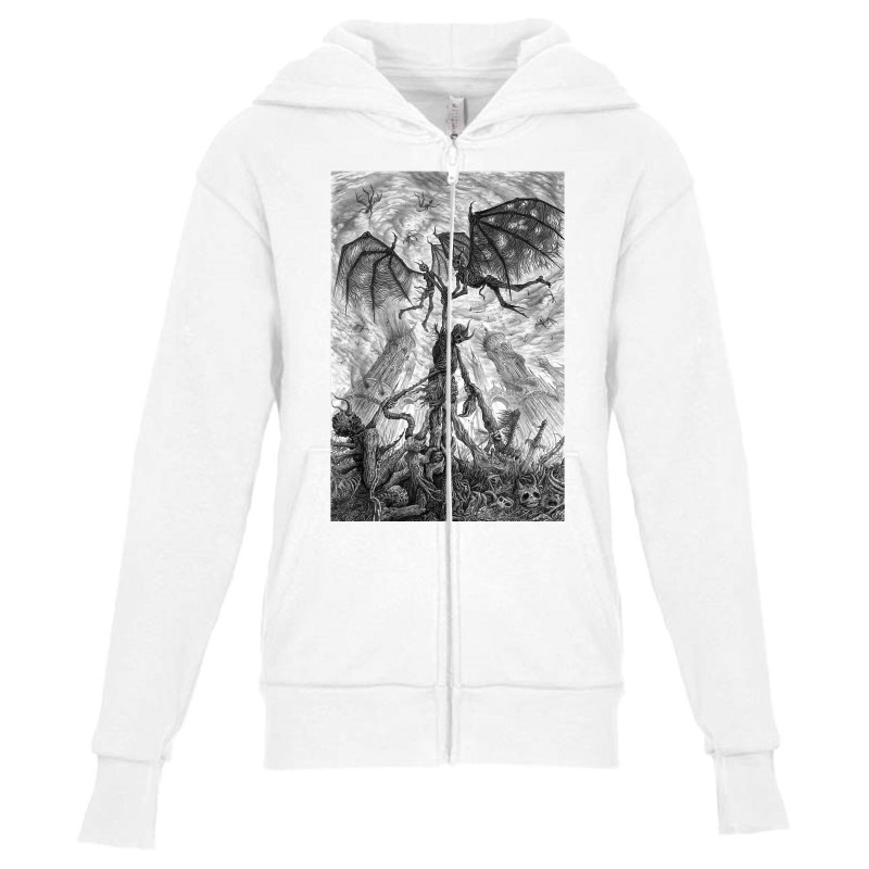 Occult Gothic Dark Satanic Unholy Witchcraft Grung Youth Zipper Hoodie by djeke | Artistshot