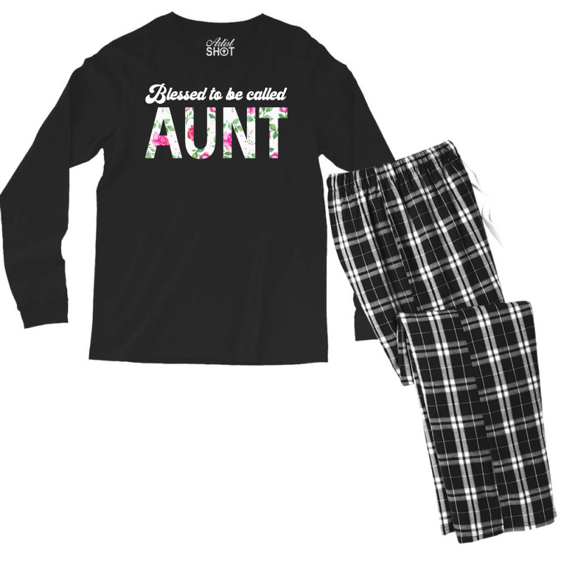 Blessed To Be Called Aunt Funny Men's Long Sleeve Pajama Set | Artistshot