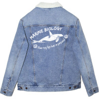 Marine Biology Now My Life Has A Porpoise! Unisex Sherpa-lined Denim Jacket | Artistshot