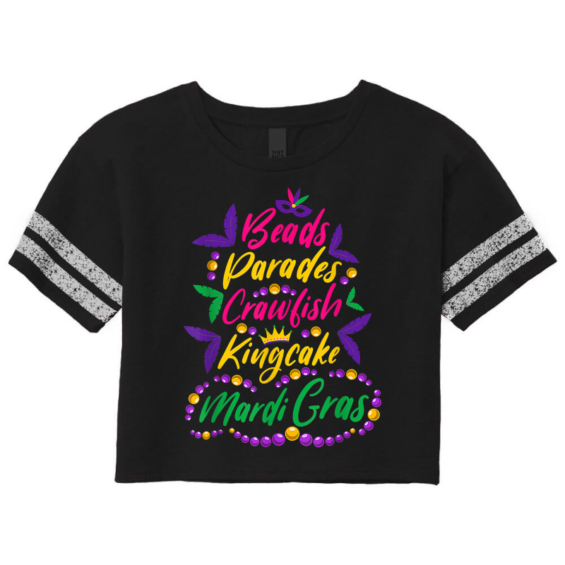 Beads Parades Crawfish Kingcake Mardi Gras Party N Scorecard Crop Tee by kulowbu | Artistshot