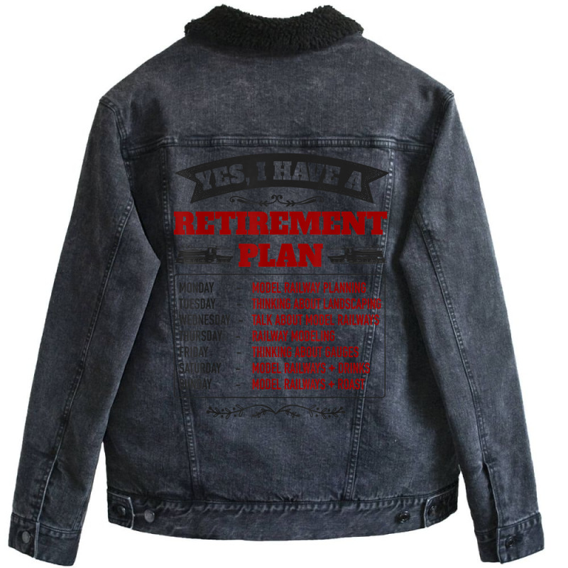 Model Railway Retirement Idea For Men & Railway Mo Unisex Sherpa-lined Denim Jacket | Artistshot