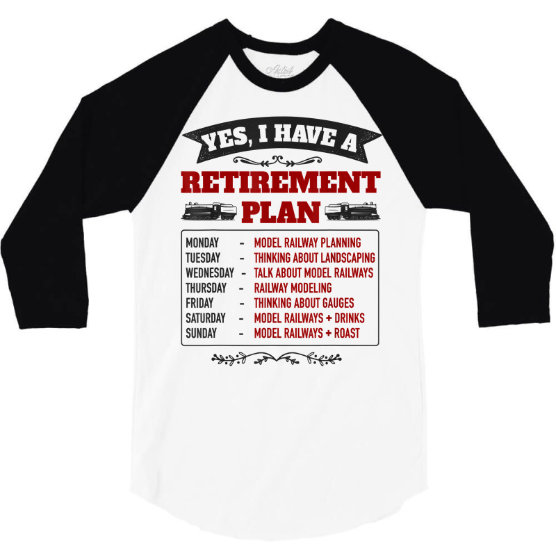 Model Railway Retirement Idea For Men & Railway Mo 3/4 Sleeve Shirt | Artistshot