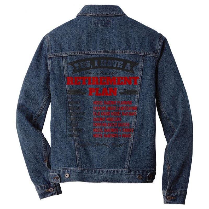 Model Railway Retirement Idea For Men & Railway Mo Men Denim Jacket | Artistshot