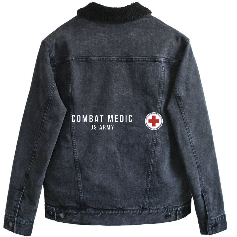 Army Combat Medic Veteran Unisex Sherpa-Lined Denim Jacket by kursinan | Artistshot