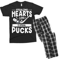 Valentines Day Hockey Stealing Hearts Kids Toddler Men's T-shirt Pajama Set | Artistshot