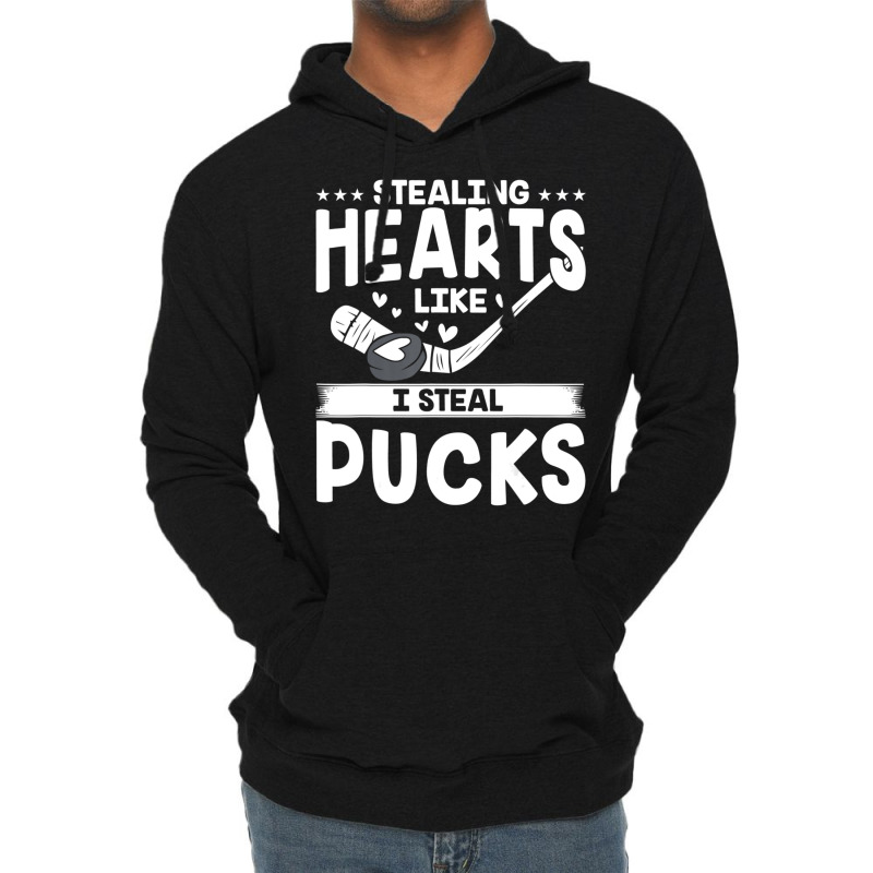 Valentines Day Hockey Stealing Hearts Kids Toddler Lightweight Hoodie | Artistshot