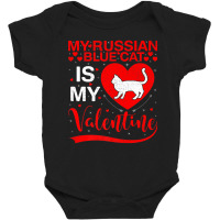 Russian Blue Cat Is My Valentine Heart Shape Cat V Baby Bodysuit | Artistshot