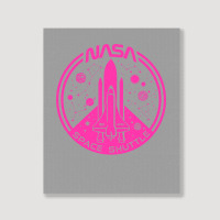 Space Shuttle Hot Pink Emblem Aesthetic Portrait Canvas Print | Artistshot