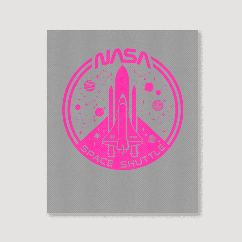 Space Shuttle Hot Pink Emblem Aesthetic Portrait Canvas Print | Artistshot