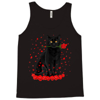 Black Cat With Red Roses Couples Valentine's Day W Tank Top | Artistshot