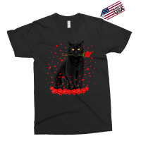 Black Cat With Red Roses Couples Valentine's Day W Exclusive T-shirt | Artistshot