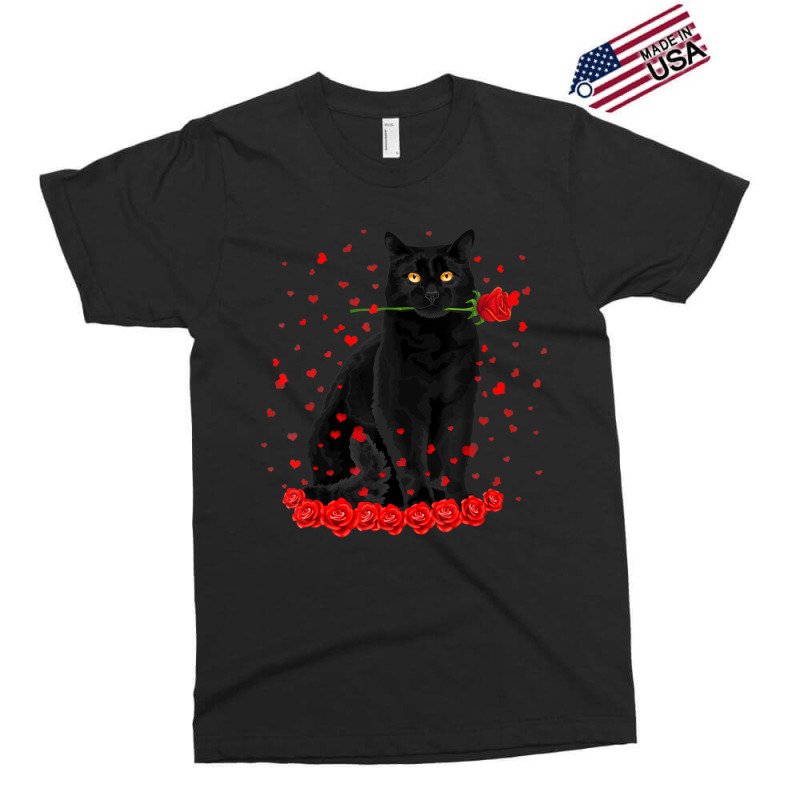 Black Cat With Red Roses Couples Valentine's Day W Exclusive T-shirt by kimblejoettaefd | Artistshot