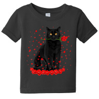 Black Cat With Red Roses Couples Valentine's Day W Baby Tee | Artistshot