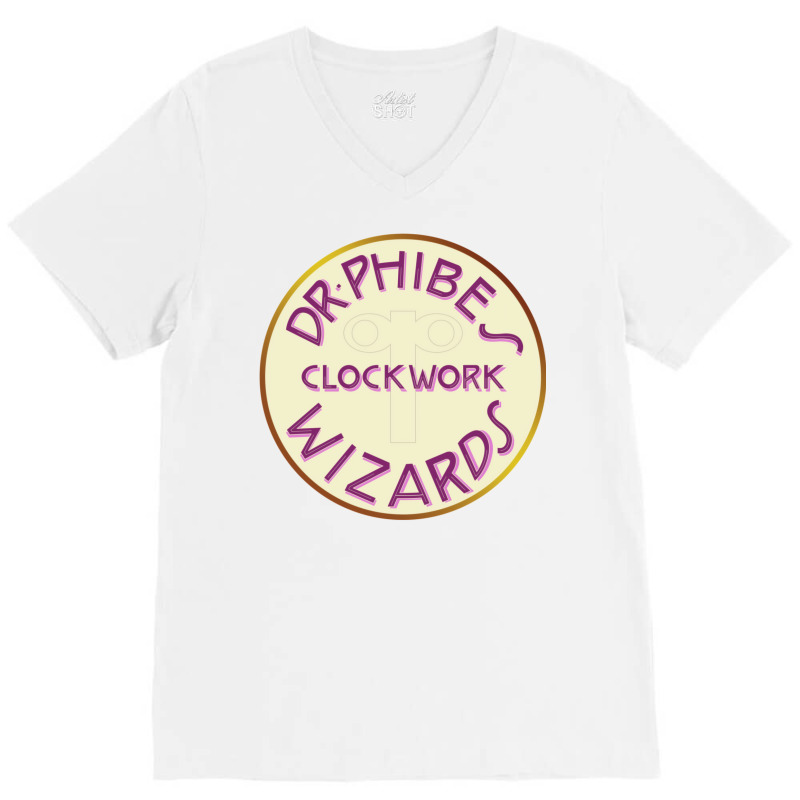 Dr. Phibes' Clockwork Wizards V-Neck Tee by boreljenabt | Artistshot