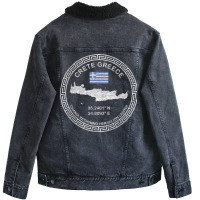 Crete Greece Chania Heraklion Rethymno Lasithi Vin Unisex Sherpa-lined Denim Jacket | Artistshot