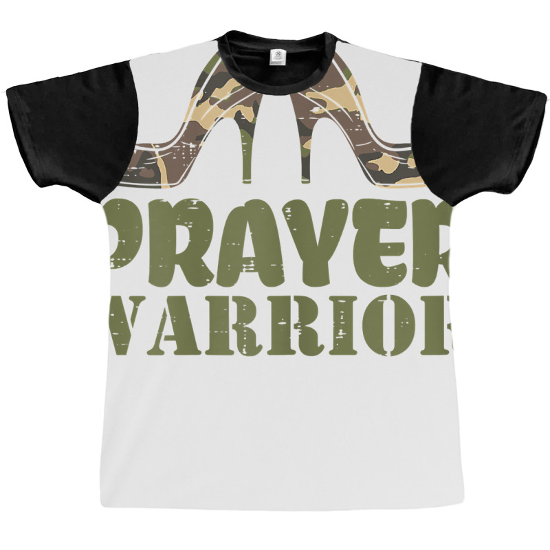 Womens Camo Heels Prayer Warrior Faith God Jesus C Graphic T-shirt | Artistshot