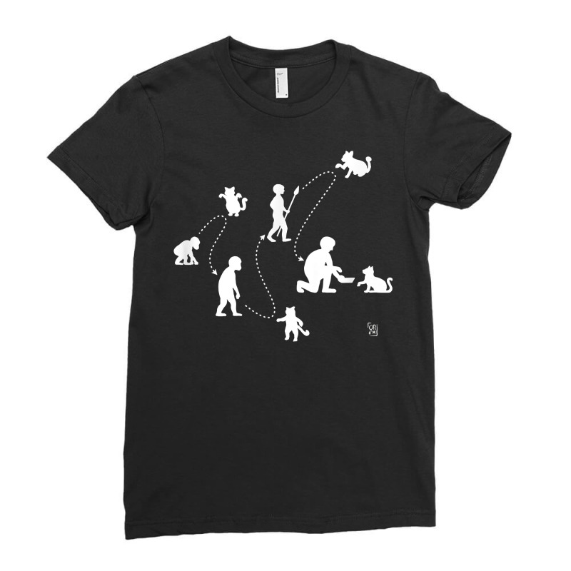 Evolution Of Human Directed By Cats T Shirt Ladies Fitted T-Shirt by kulowbu | Artistshot