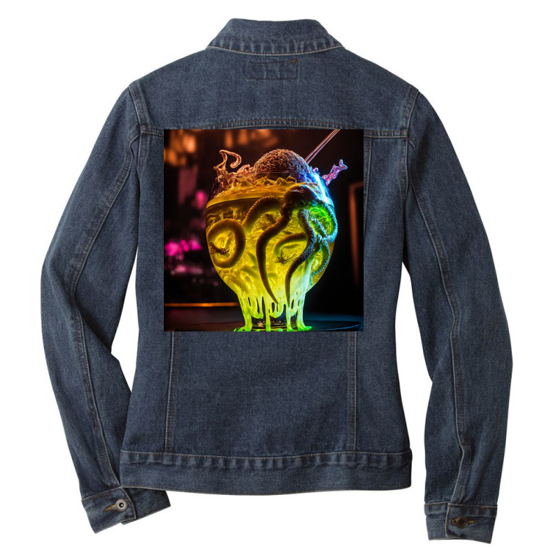 Alien Tentacle Tonic Ladies Denim Jacket by boboorki | Artistshot