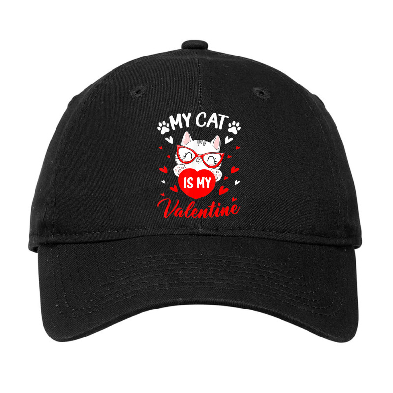 My Cat Is My Valentine Kitten Lover Heart Boys Gir Adjustable Cap by donellajeremykoa | Artistshot