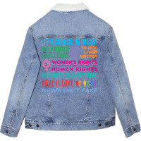 Anti Trump Resist Slogans Unisex Sherpa-lined Denim Jacket | Artistshot