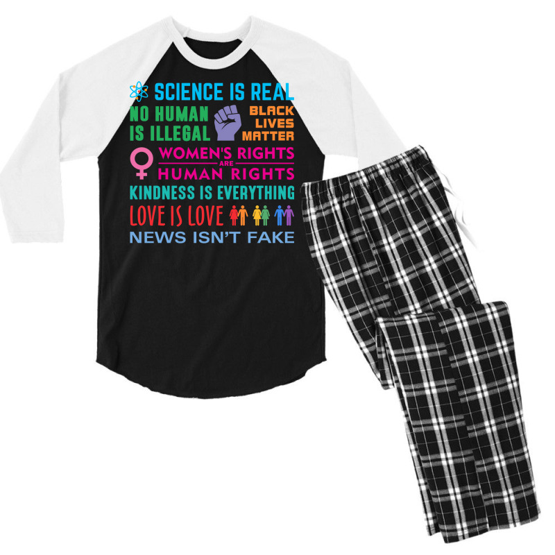 Anti Trump Resist Slogans Men's 3/4 Sleeve Pajama Set | Artistshot