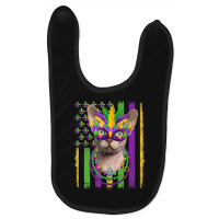 Sphynx Cat Mardi Gras Mask Kitten American Flag Baby Bibs | Artistshot