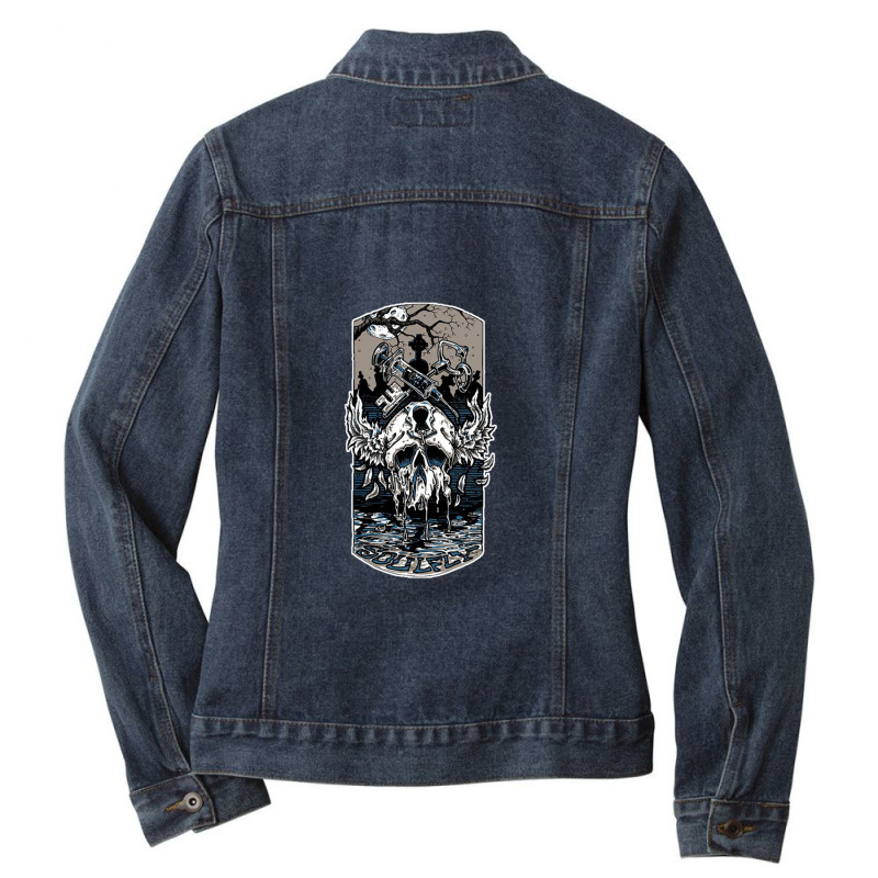 Key And Vaccine Tomb Ladies Denim Jacket by ascuyfrentz | Artistshot