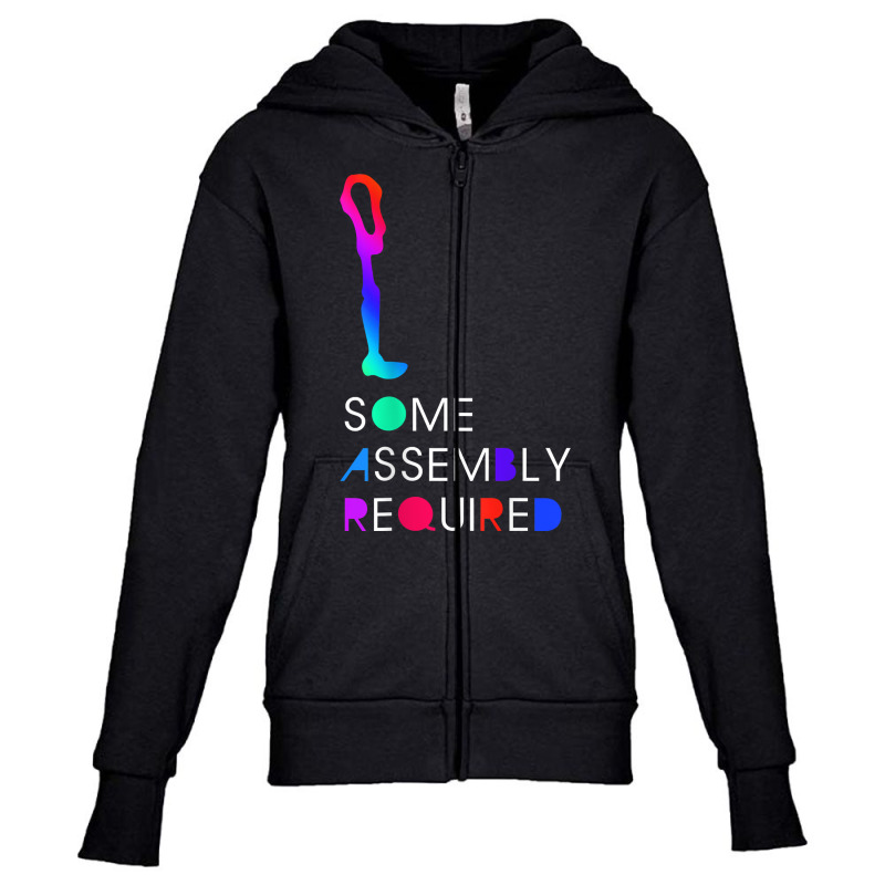 Some Assembly Requirded Leg Amputation Prosthetic Youth Zipper Hoodie by boxleyit | Artistshot