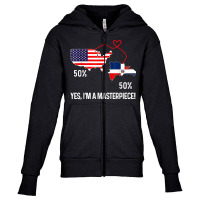 Half American Half Dominican Flag Combined Rd Usa Youth Zipper Hoodie | Artistshot