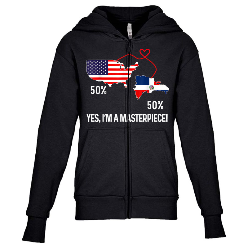 Half American Half Dominican Flag Combined Rd Usa Youth Zipper Hoodie by bonne | Artistshot