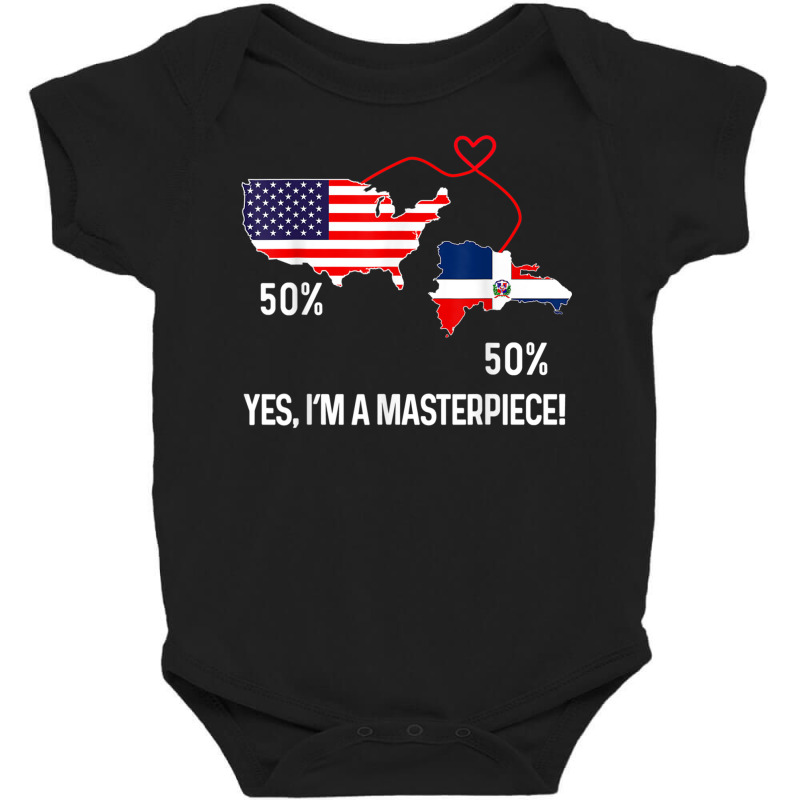 Half American Half Dominican Flag Combined Rd Usa Baby Bodysuit by bonne | Artistshot