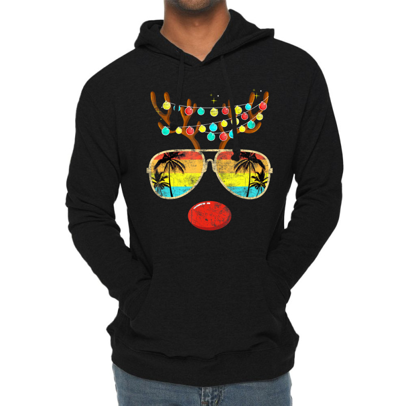 Vintage Face Reindeer Christmas Retro Men Women Ki Lightweight Hoodie | Artistshot